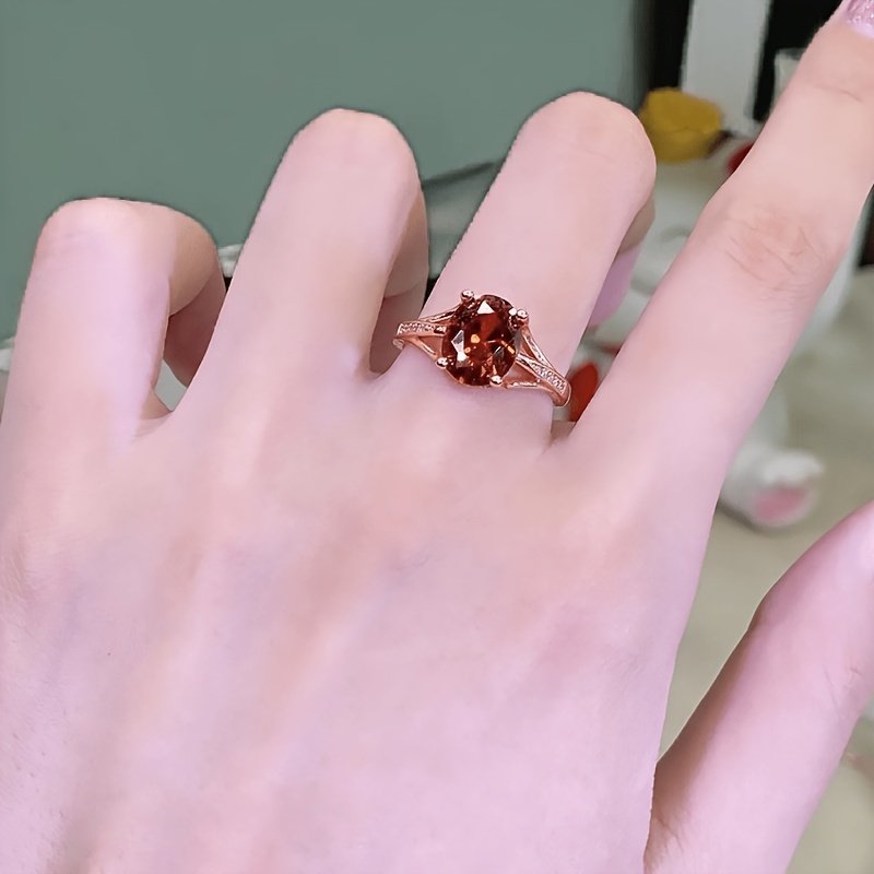Women's Premium Inlaid Red Synthetic Zirconia Pigeon Egg Ring